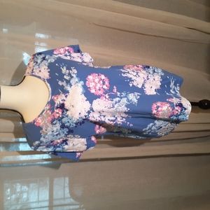 Floral Blue Women's Top